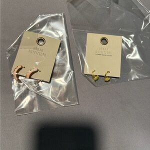Urban Outfitters Pink and Gold Hoop Earrings